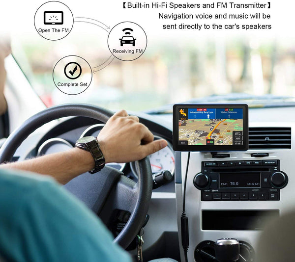 GPS Navigation for Car,Truck,7 Inch HD Touch with Voice Turn Direction Guidance,Support Speed and Red Light Warning Pre-Installed US, Mexico,Canada + South America Maps