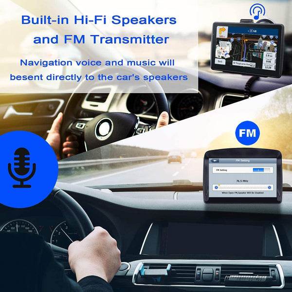 GPS Navigation for Car,Truck,7 Inch HD Touch with Voice Turn Direction Guidance,Support Speed and Red Light Warning Pre-Installed US, Mexico,Canada + South America Maps