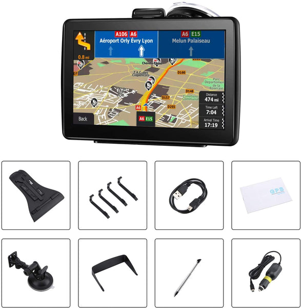 GPS Navigation for Car,Truck,7 Inch HD Touch with Voice Turn Direction Guidance,Support Speed and Red Light Warning Pre-Installed US, Mexico,Canada + South America Maps